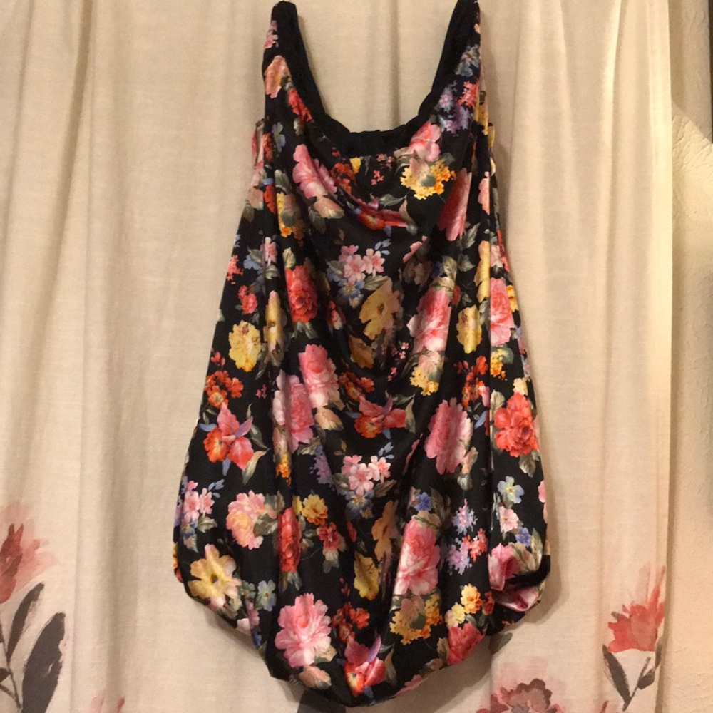 Torrid strapless floral bubble hem dress